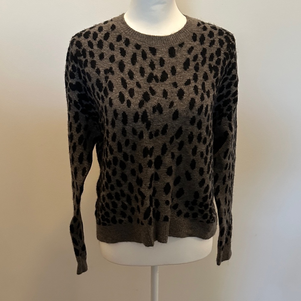 Rails Charcoal and Black Animal Print Sweater